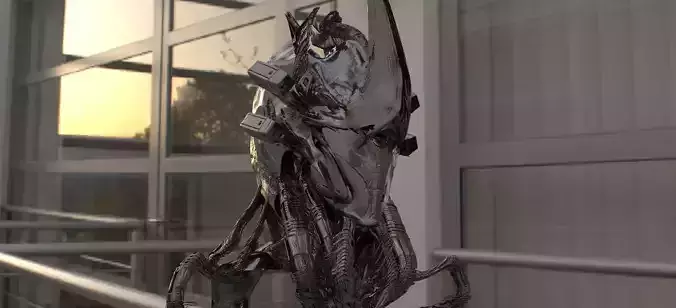 Sci fi helmet android 2 3D model