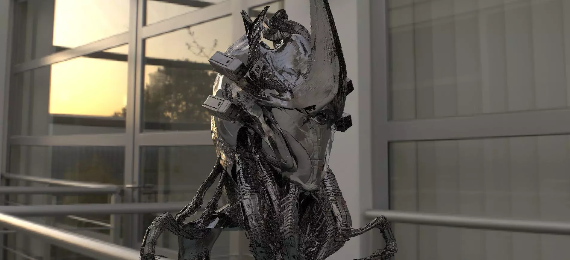 Sci fi helmet android 2 3D model_0