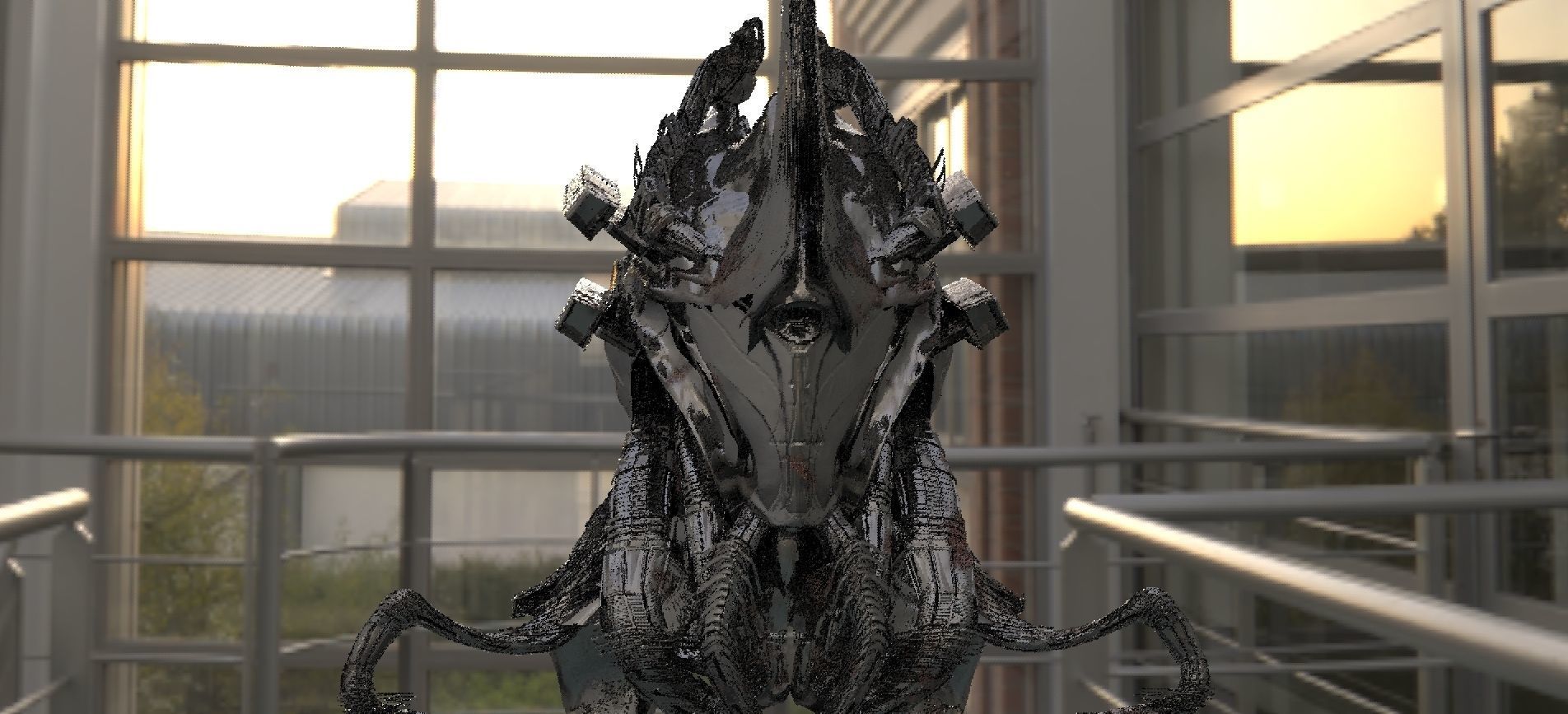 Sci fi helmet android 2 3D model_1