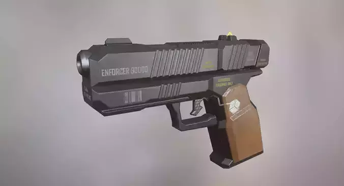 Enforcer gun Low-poly 3D model