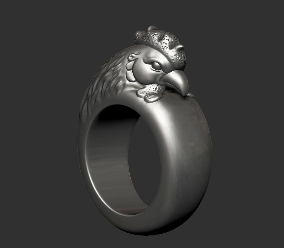 rooster ring 3D print model_1