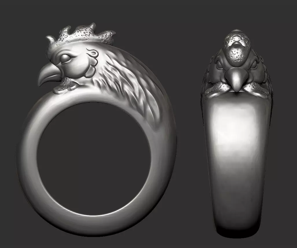 rooster ring 3D print model_0