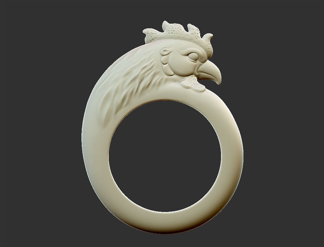 rooster ring 3D print model_4