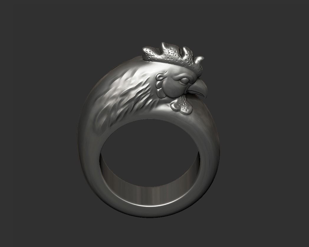 rooster ring 3D print model_3