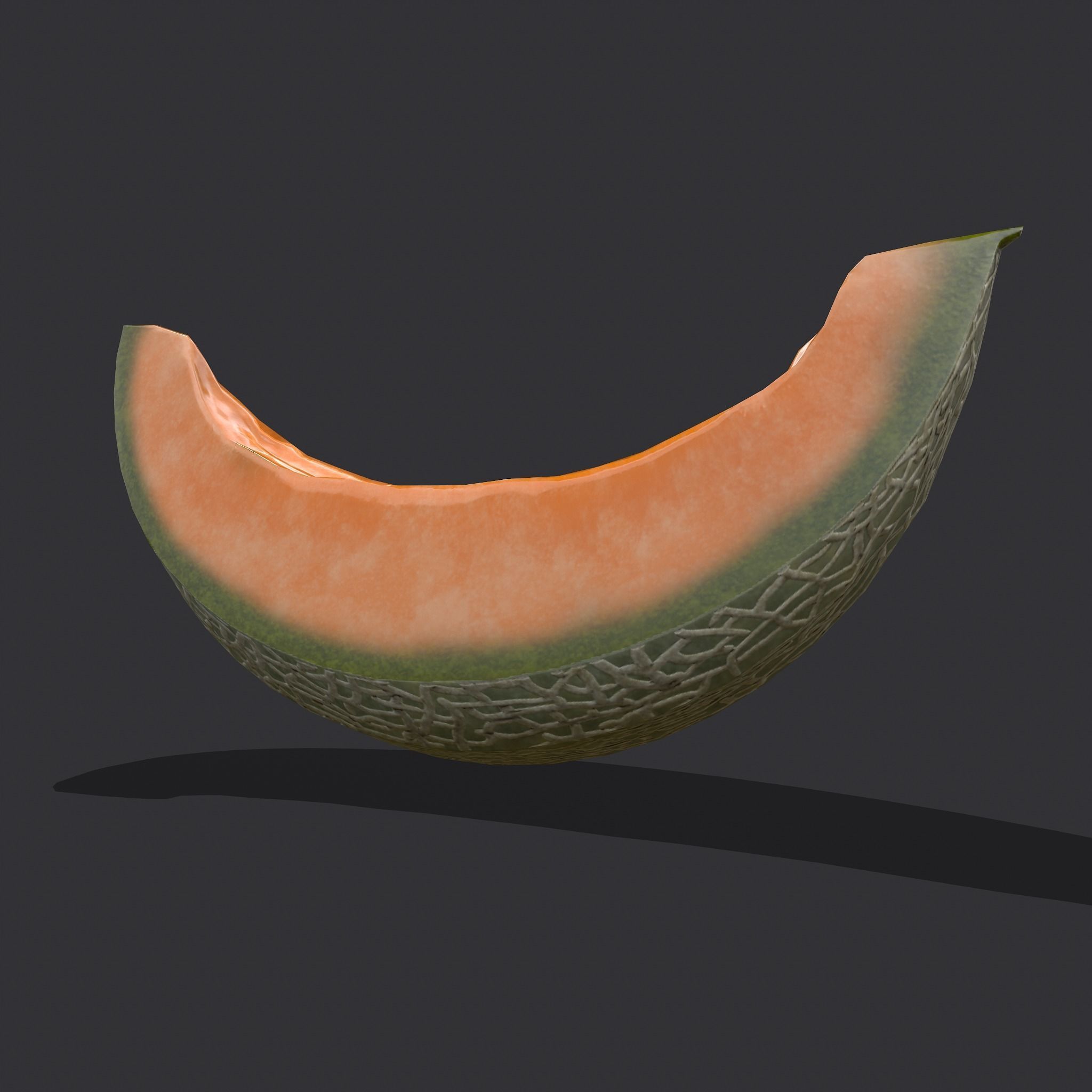 Delicious Melon Full and Cut Low-poly 3D model_20