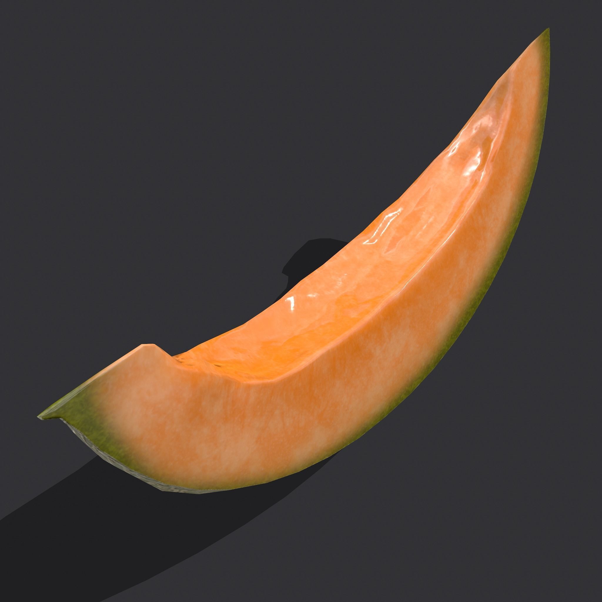 Delicious Melon Full and Cut Low-poly 3D model_21