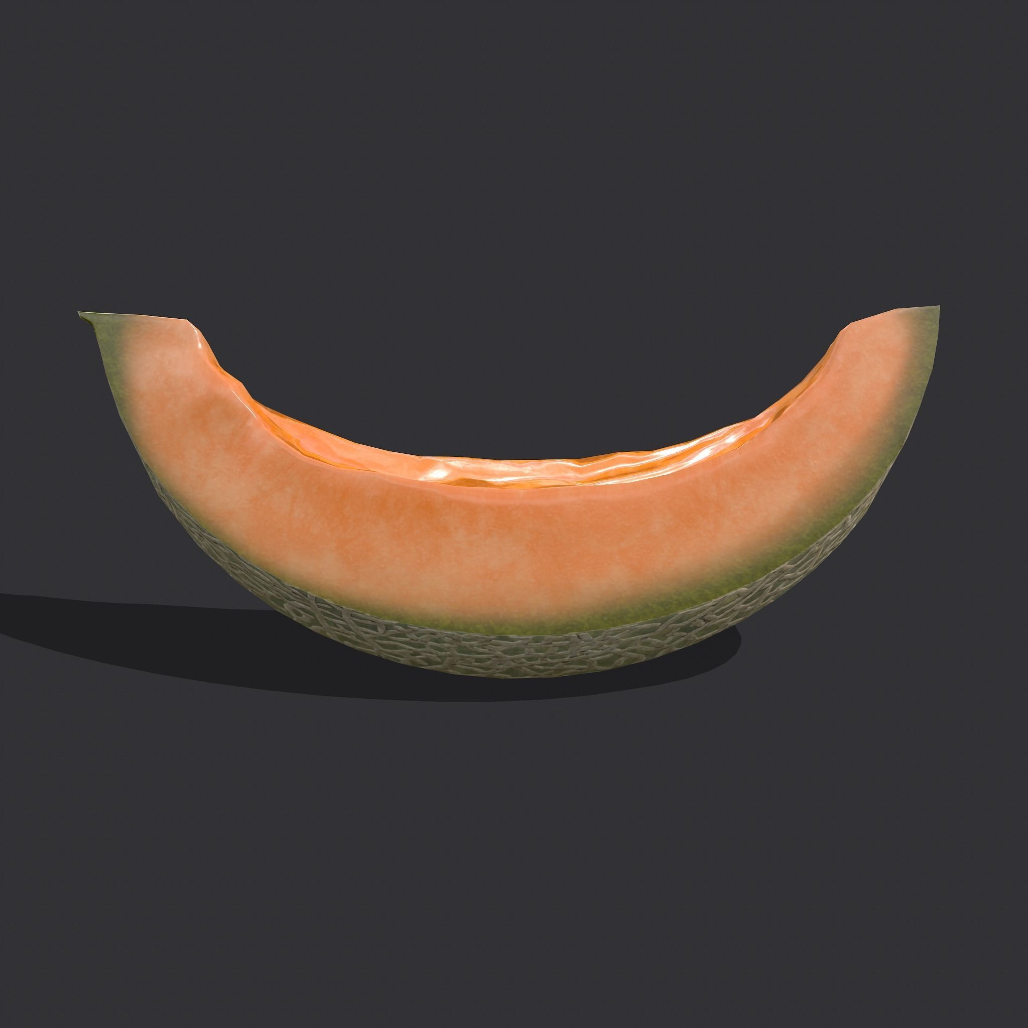 Delicious Melon Full and Cut Low-poly 3D model_12