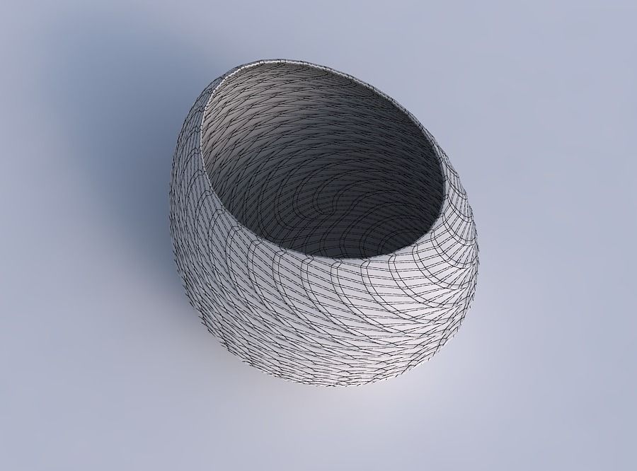 Bowl compressed 2 with twisted diagonal grid pattern 3D print model_6
