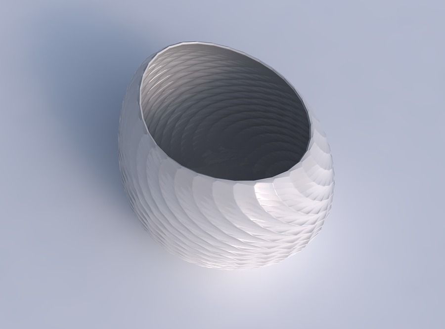 Bowl compressed 2 with twisted diagonal grid pattern 3D print model_1