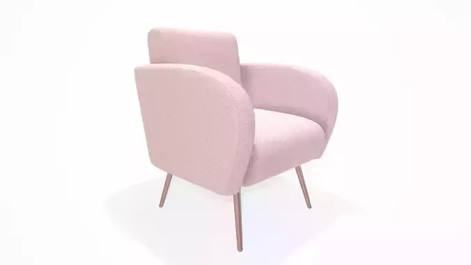 Decorative armchair with pink toothpick feet and pink cotton