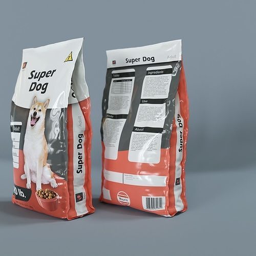 Dog Food Bag 1 3D model 2
