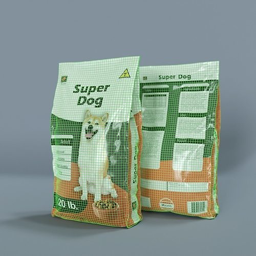 Dog Food Bag 1 3D model 4