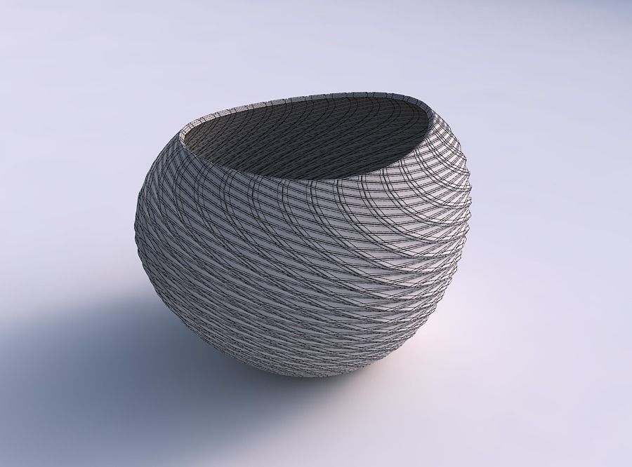 Bowl compressed 2 with twisted diagonal grid plates 3D print model_5