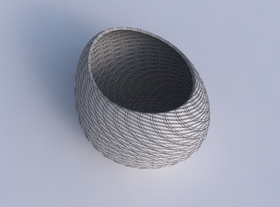 Bowl compressed 2 with twisted diagonal grid plates 3D print model_6