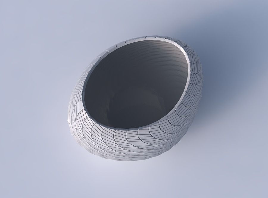 Bowl compressed 2 with twisted diagonal grid plates 3D print model_2