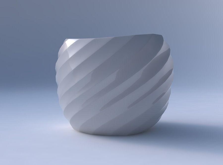 Bowl compressed 2 with twisted bands 3D print model_4