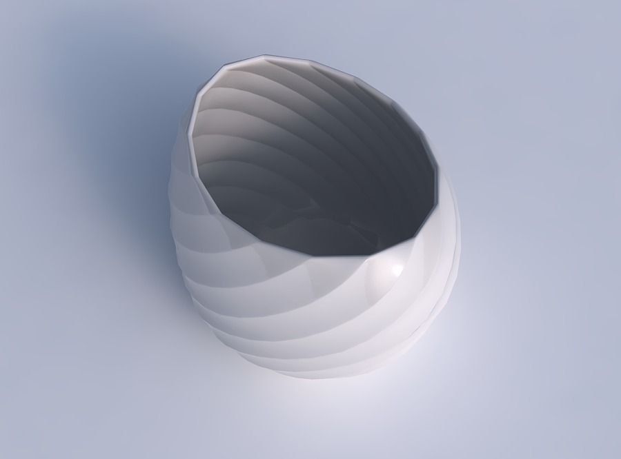 Bowl compressed 2 with twisted bands 3D print model_1