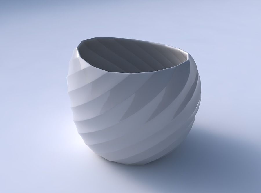 Bowl compressed 2 with twisted bands 3D print model_3