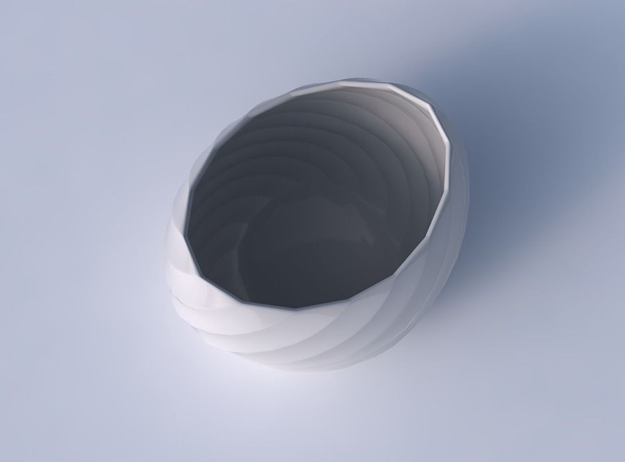 Bowl compressed 2 with twisted bands 3D print model_2