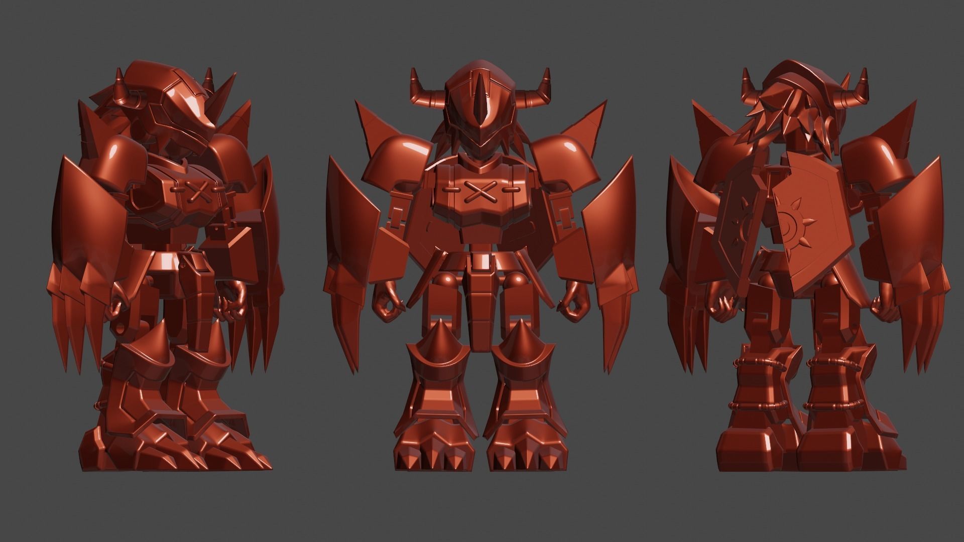 Wargreymon chibi toys 3D print model_2