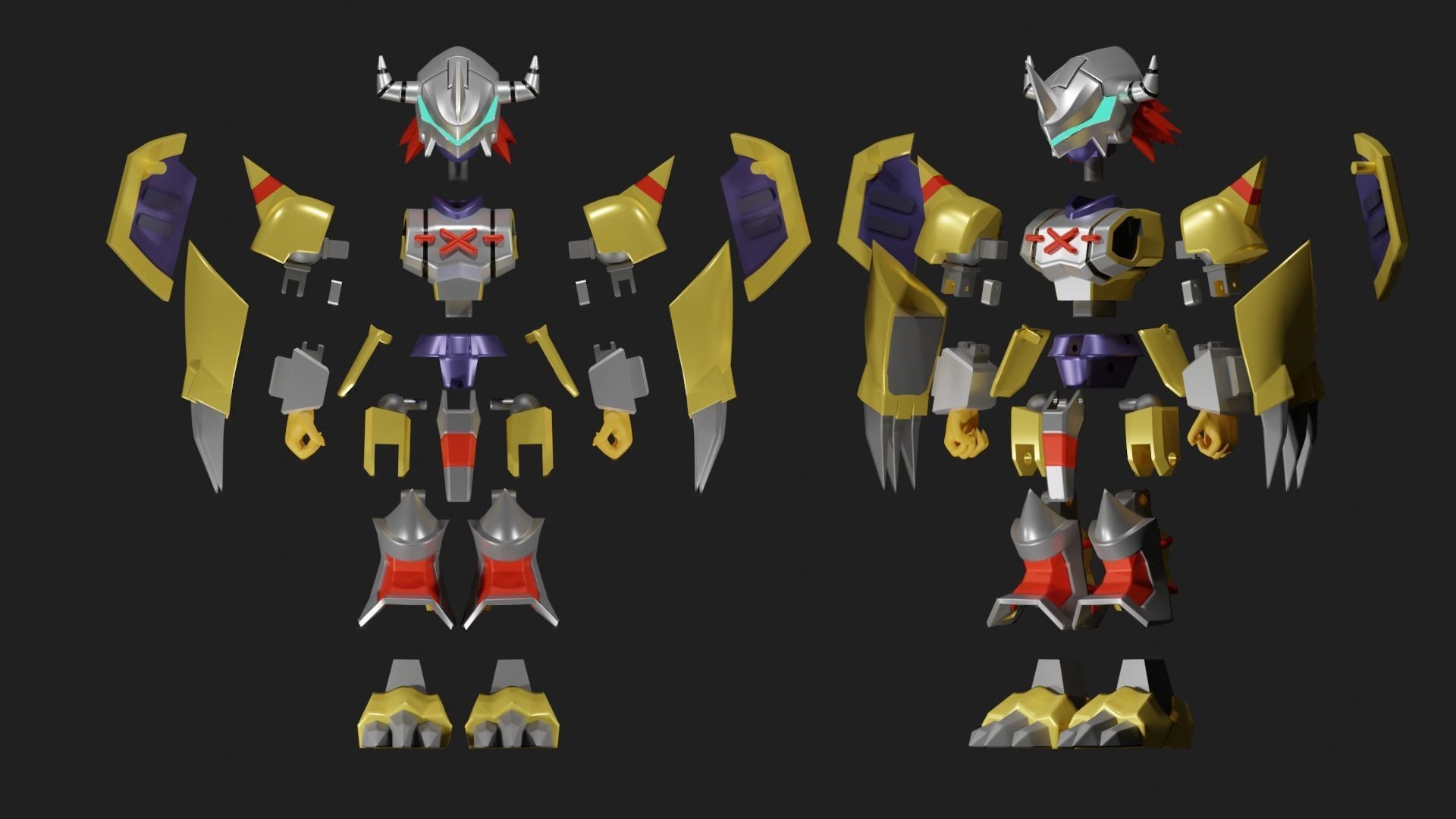 Wargreymon chibi toys 3D print model_4