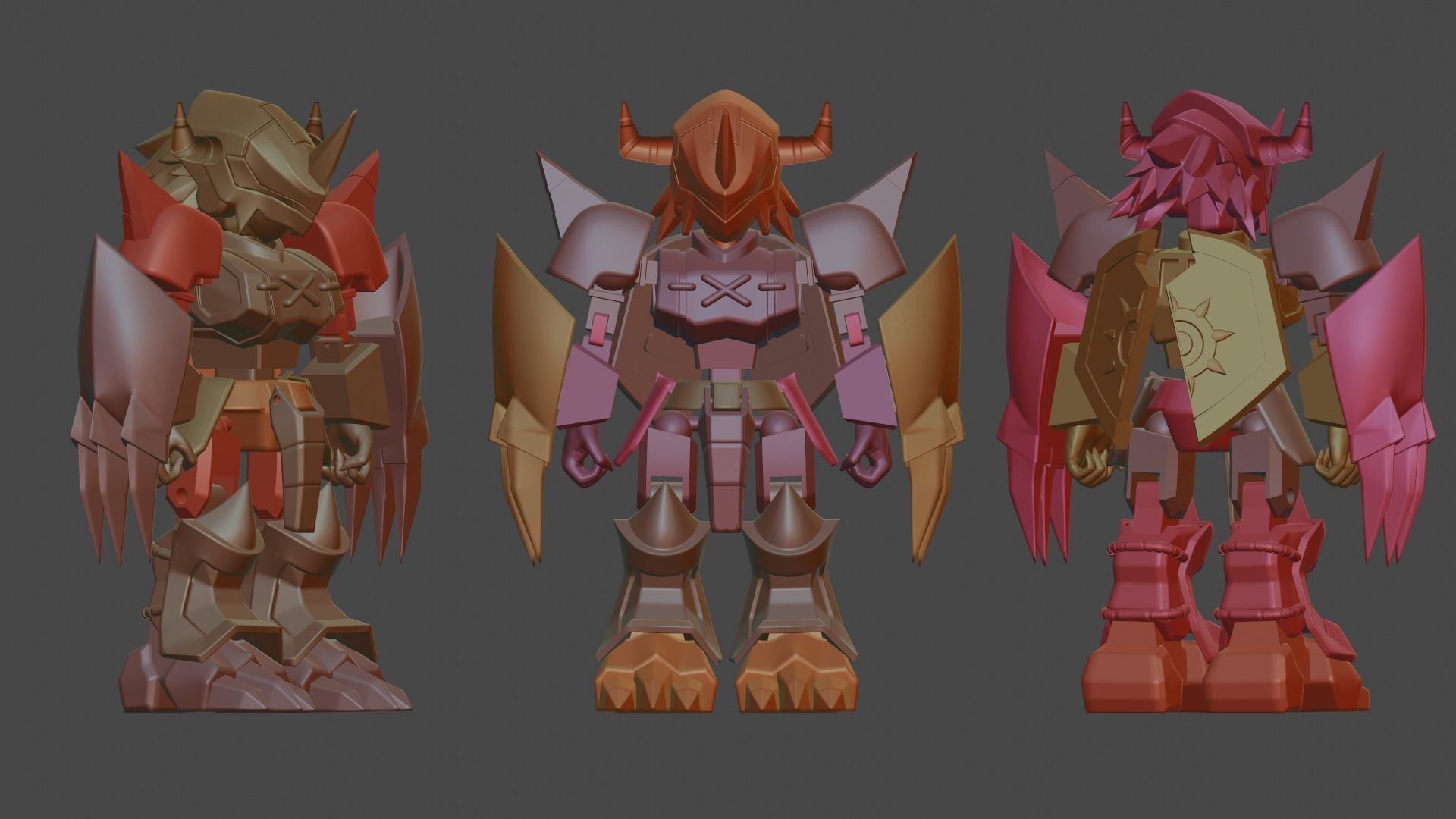 Wargreymon chibi toys 3D print model_1