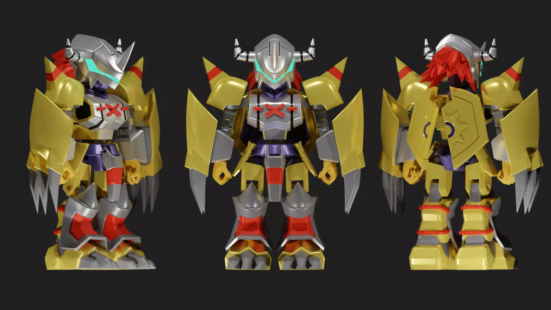 Wargreymon chibi toys 3D print model_0