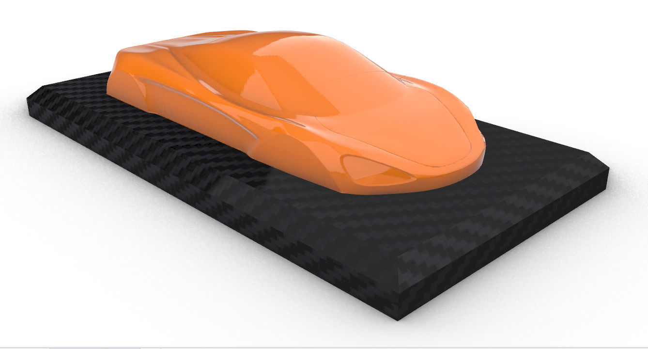 Mclaren Print 3D carbon fiber car - orange 3D model 3D printable | CGTrader