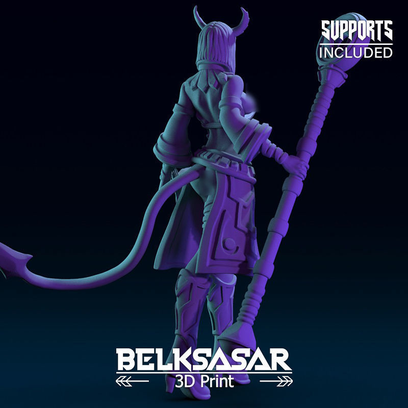 Girl Tiefling Wizard Nude 3D print model_4