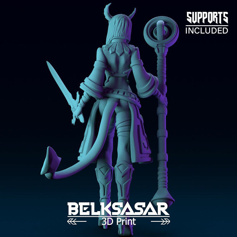 Girl Tiefling Wizard Nude 3D print model_3