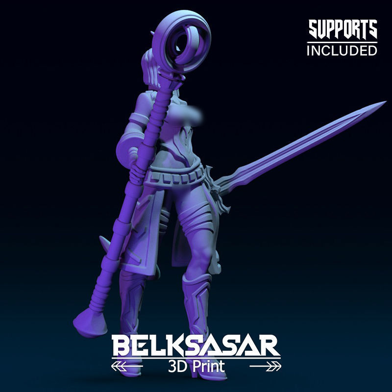 Girl Tiefling Wizard Nude 3D print model_6