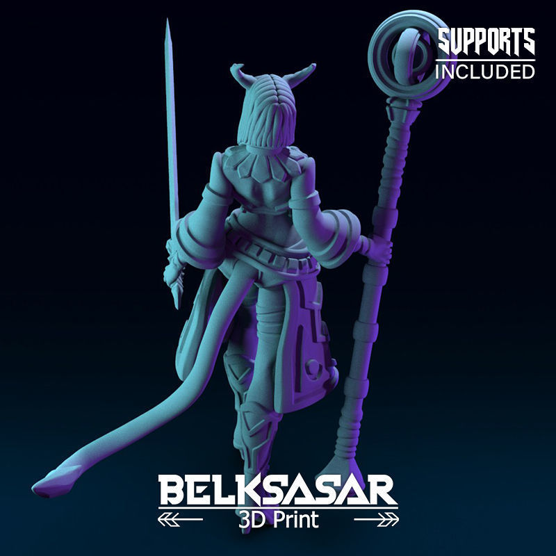 Girl Tiefling Wizard Normal and Nude 3D print model_34