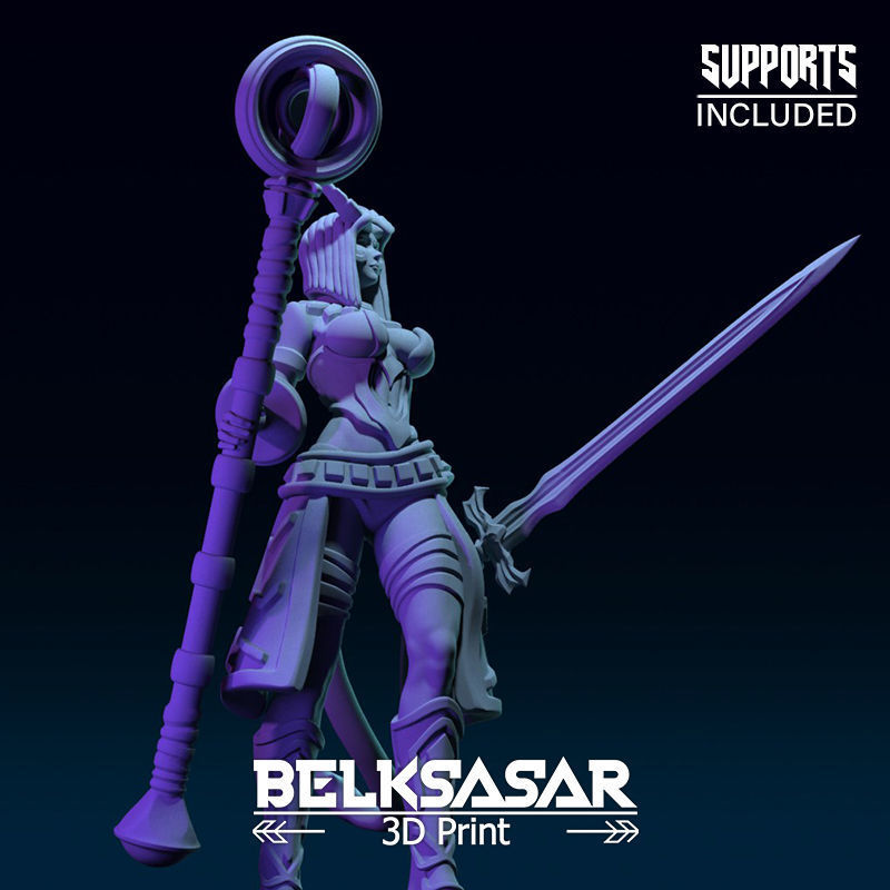 Girl Tiefling Wizard Normal and Nude 3D print model_38