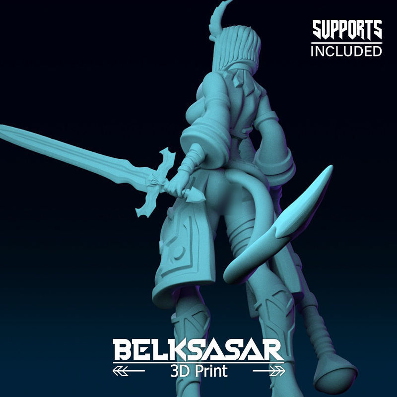 Girl Tiefling Wizard Normal and Nude 3D print model_39