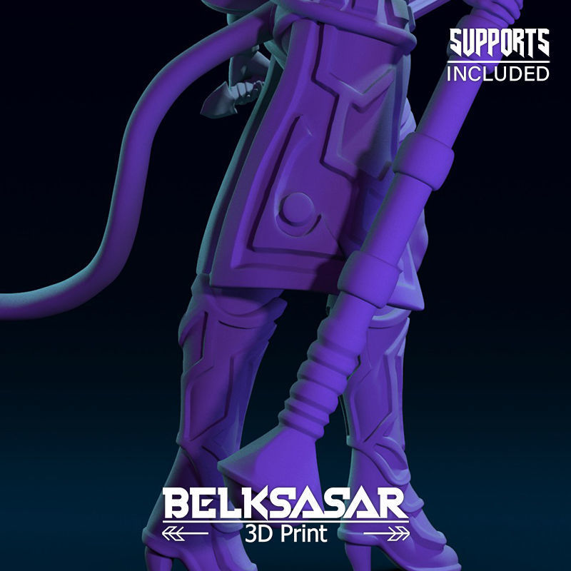 Girl Tiefling Wizard Normal and Nude 3D print model_24