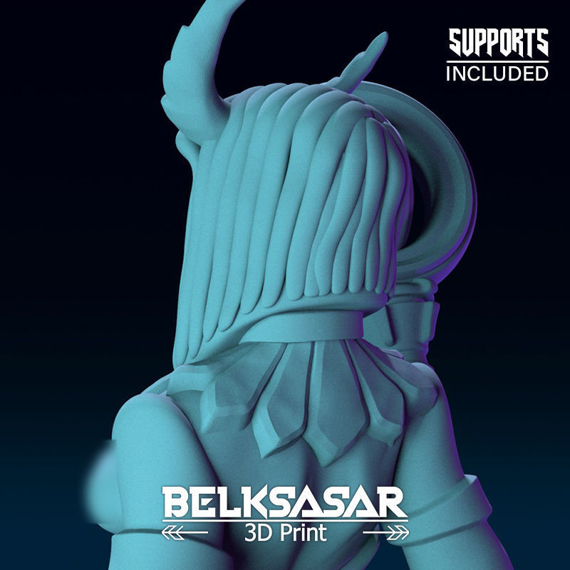 Girl Tiefling Wizard Normal and Nude 3D print model_27