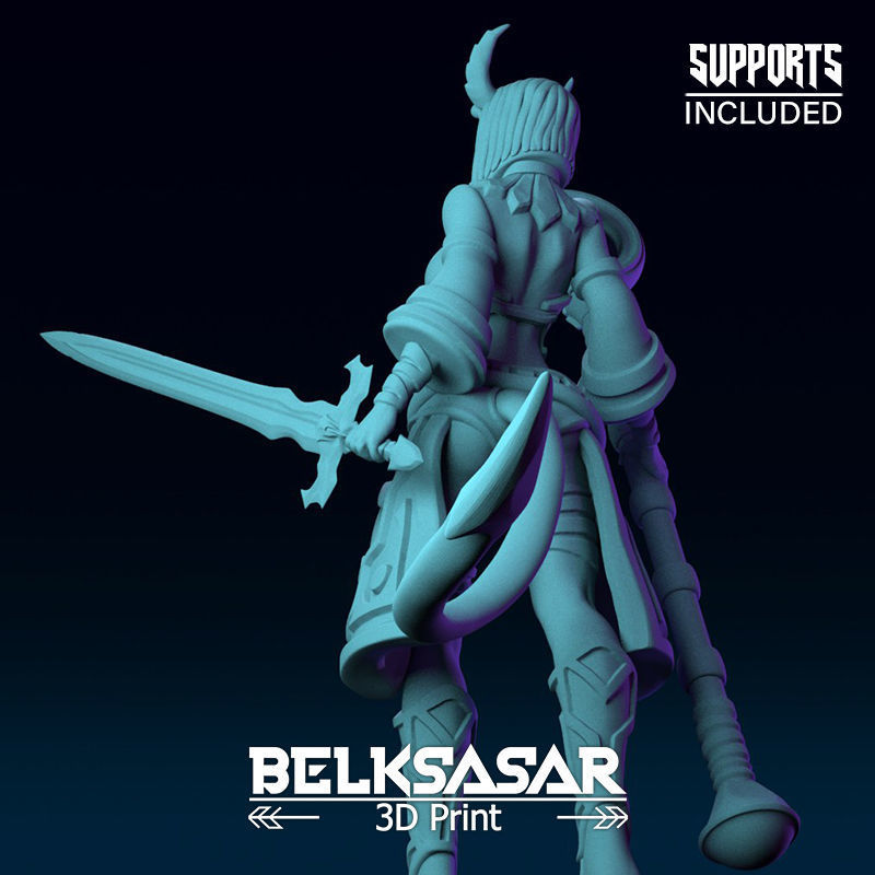 Girl Tiefling Wizard Normal and Nude 3D print model_40