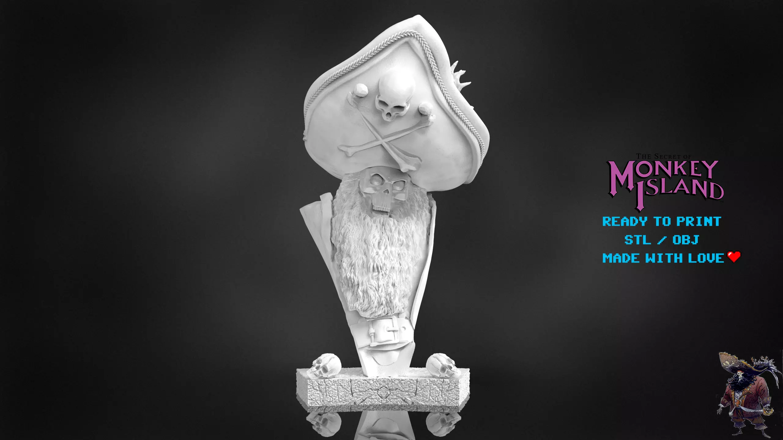 LeChuck Bust 3D PRINT MODEL  3D print model_0