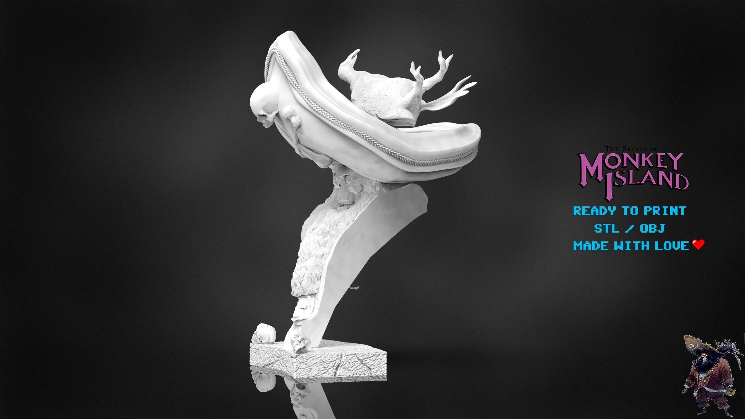 LeChuck Bust 3D PRINT MODEL  3D print model_2