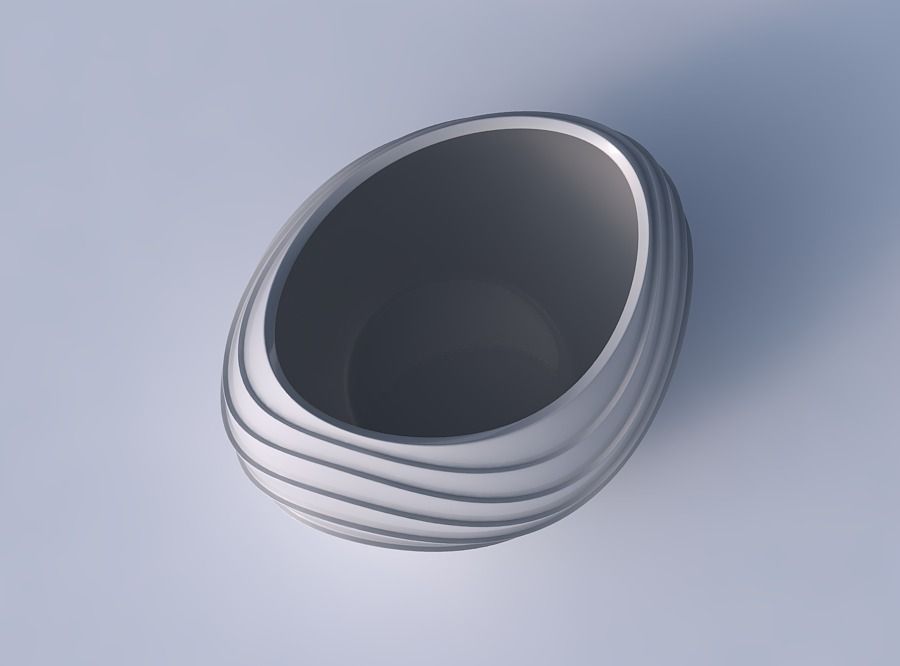 Bowl compressed 2 with horizontal wavy layers 3D print model_2