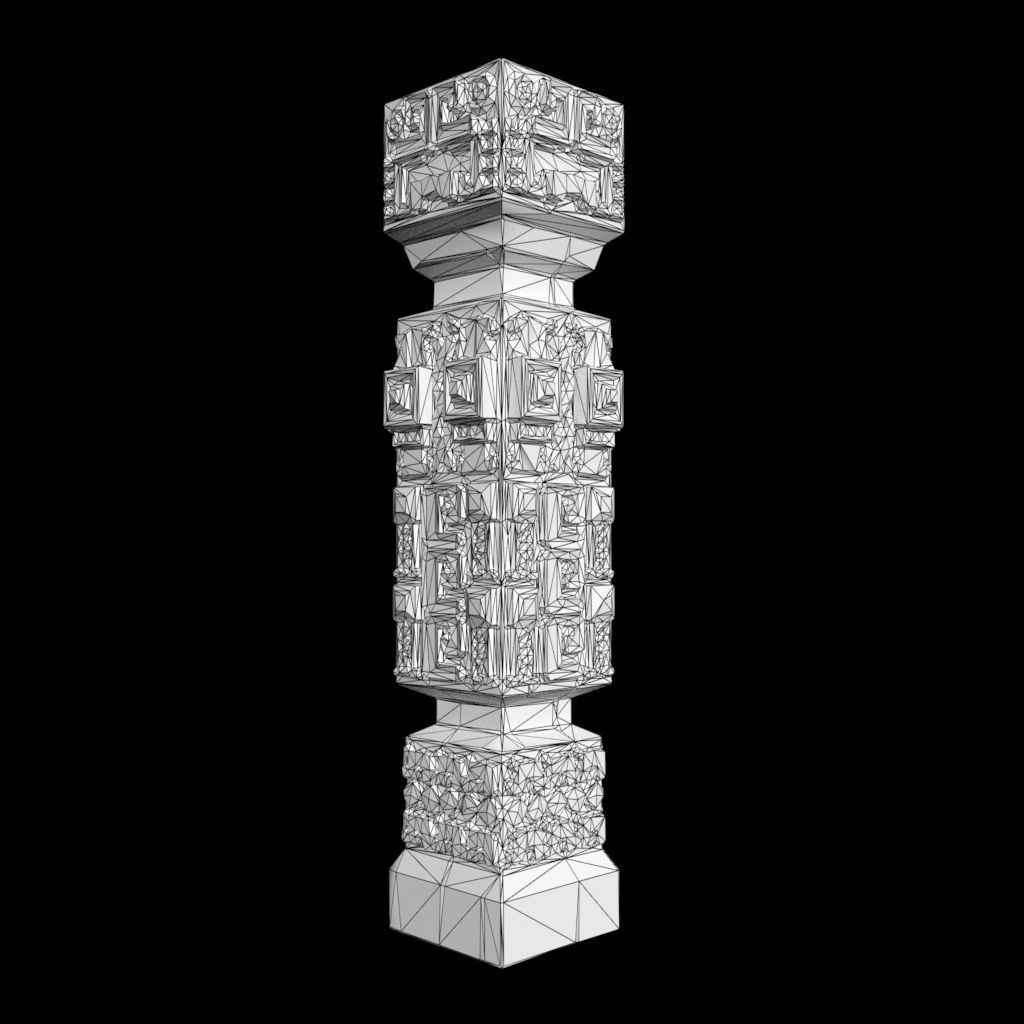 Low poly Mayan Inca Aztec Column Modular Pack 210616 Low-poly 3D model_32