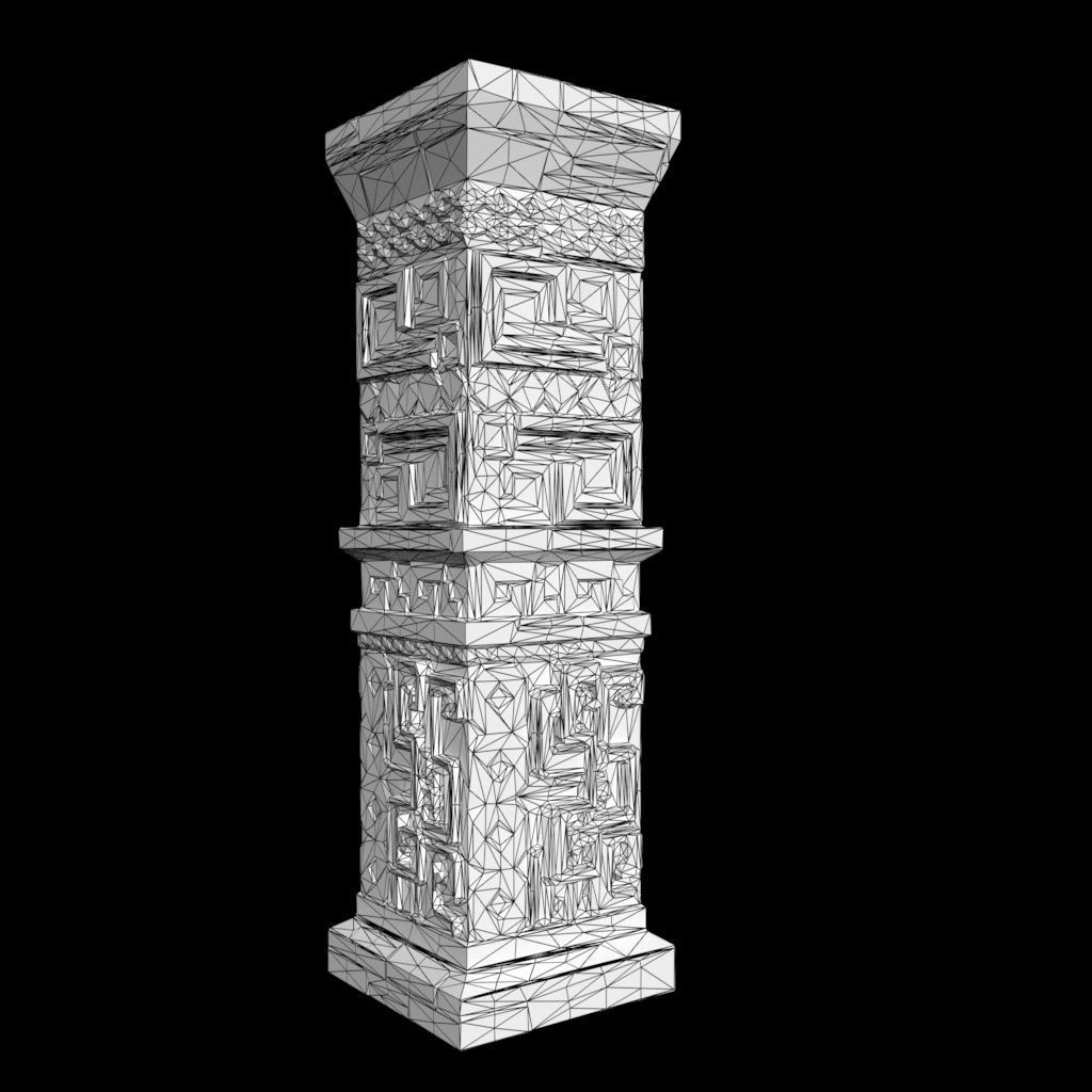 Low poly Mayan Inca Aztec Column Modular Pack 210616 Low-poly 3D model_4