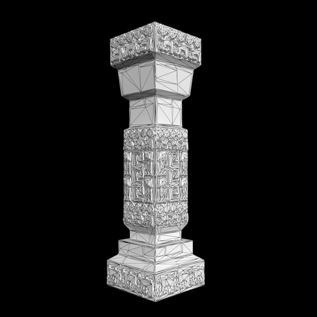 Low poly Mayan Inca Aztec Column Modular Pack 210616 Low-poly 3D model_36
