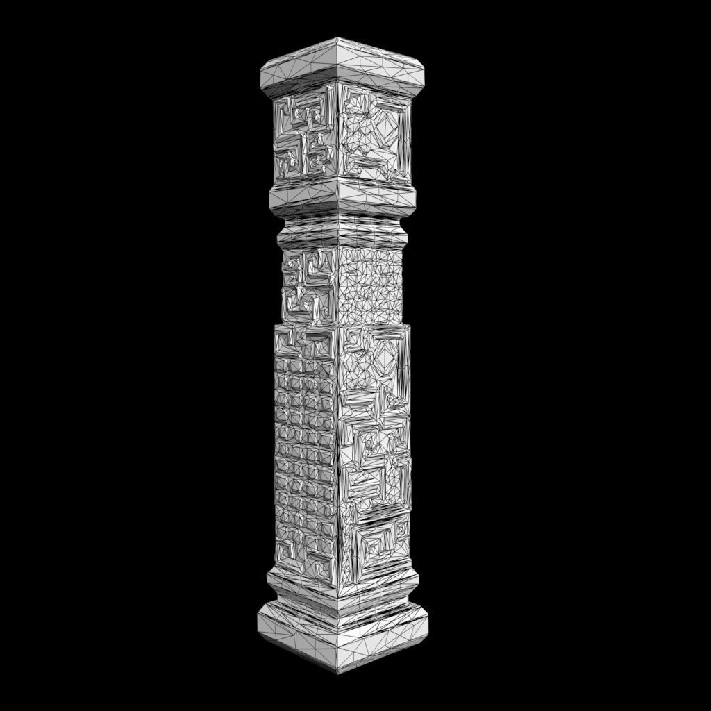 Low poly Mayan Inca Aztec Column Modular Pack 210616 Low-poly 3D model_12