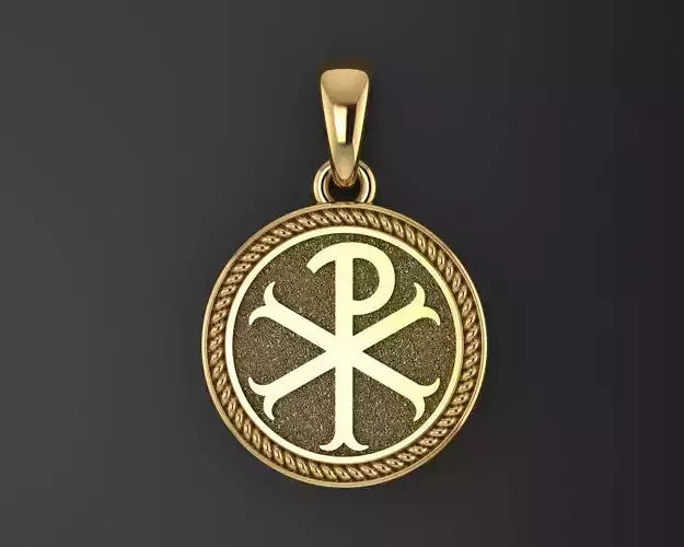 Christogram Jesus Christ monogram necklace Constantines Cross