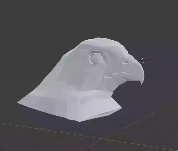 Low Poly Hawk eagle head
