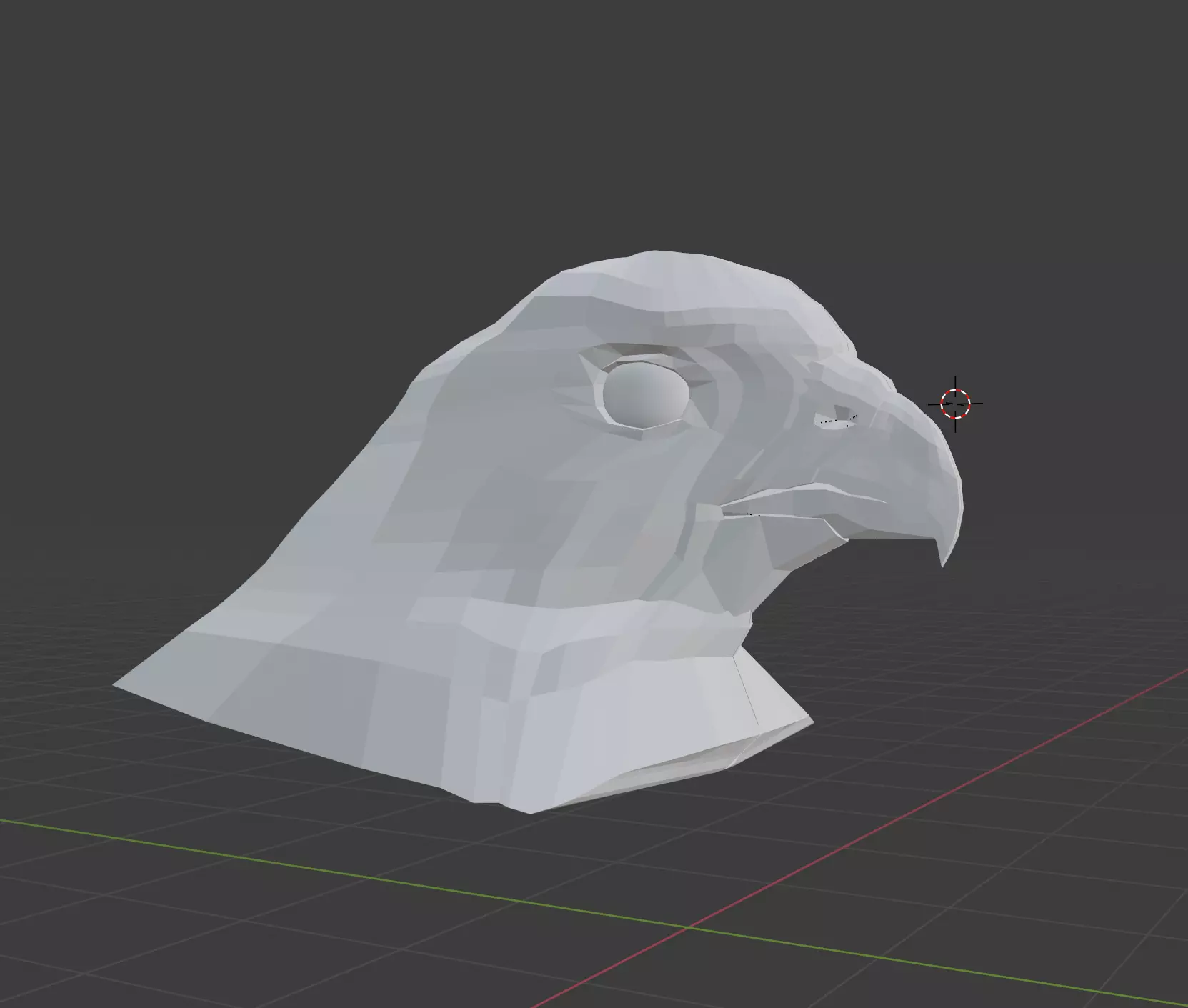 Low Poly Hawk eagle head Low-poly 3D model_0