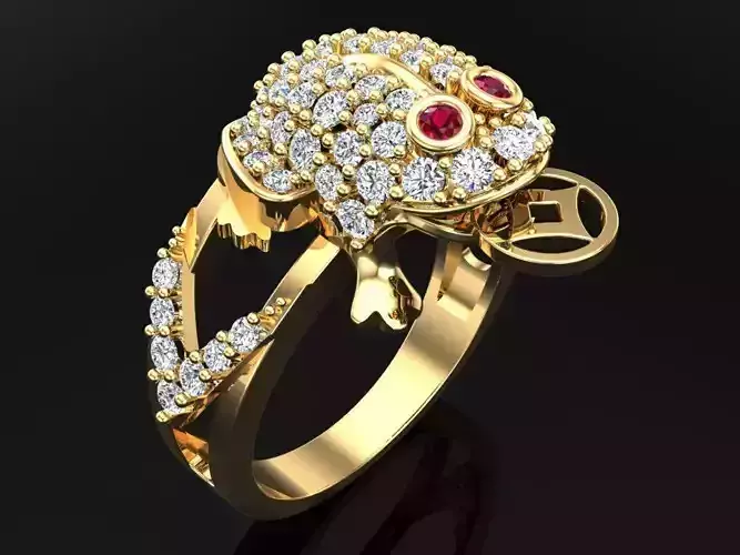 Toad ring - Jin Chan ring - Diamond ring
