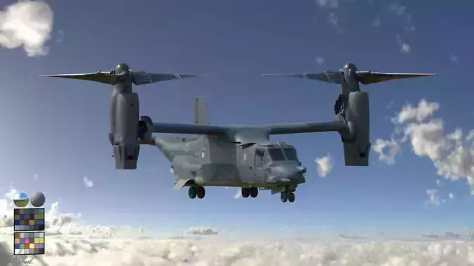 MV22-Osprey Ghost grey  3D model