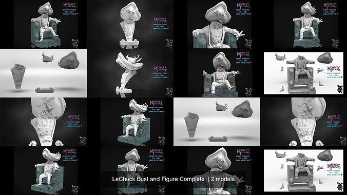 LeChuck Bust and Figure Complete  3D Model Collection